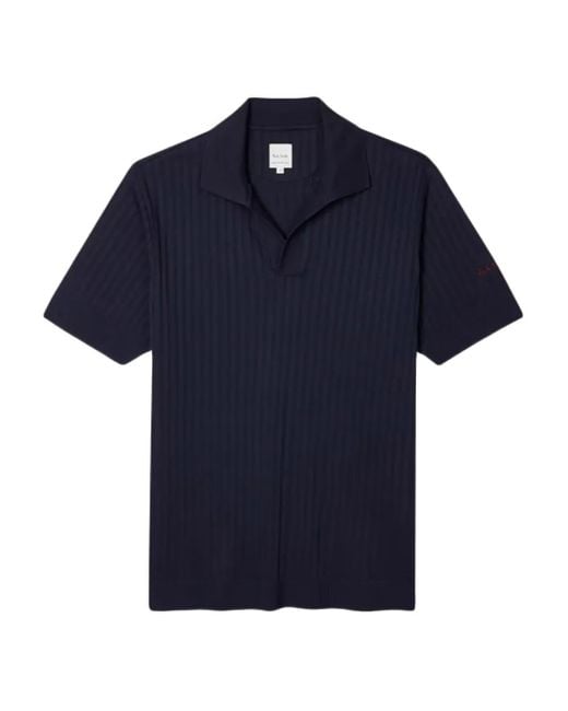 Paul Smith Geribbeld Katoenen T-Shirt in het Blue voor heren