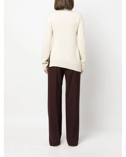 Jil Sander White Asymmetric-hem Jumper