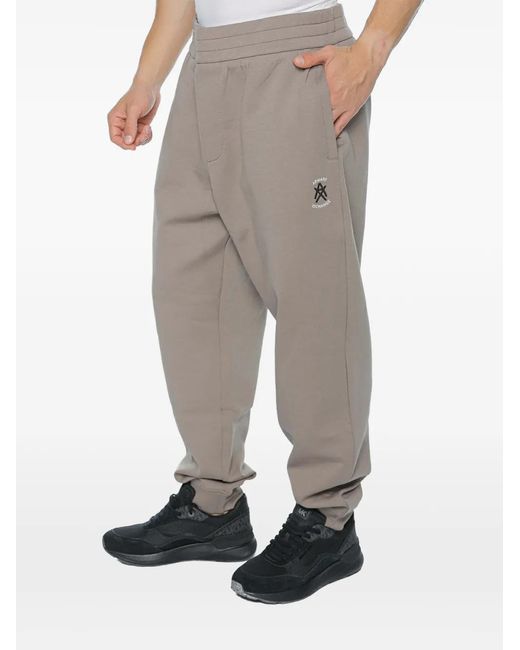 ARMANI EXCHANGE Natural Logo-Print Elasticated-Waist Track Pants for men