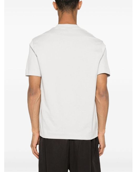 Emporio Armani White Rubberised-logo Cotton T-shirt for men