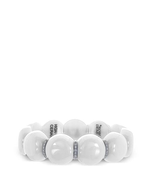 ’ROBERTO DEMEGLIO White Dama Diamond-Embellishment Bracelet