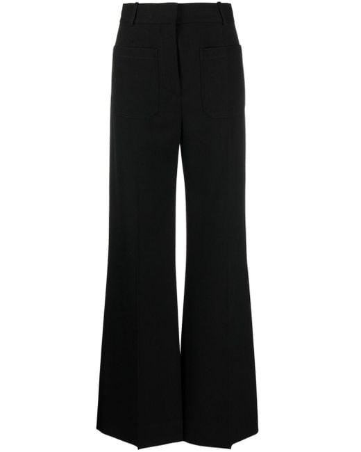Pantalon de tailleur Alina à coupe évasée Victoria Beckham en coloris Black