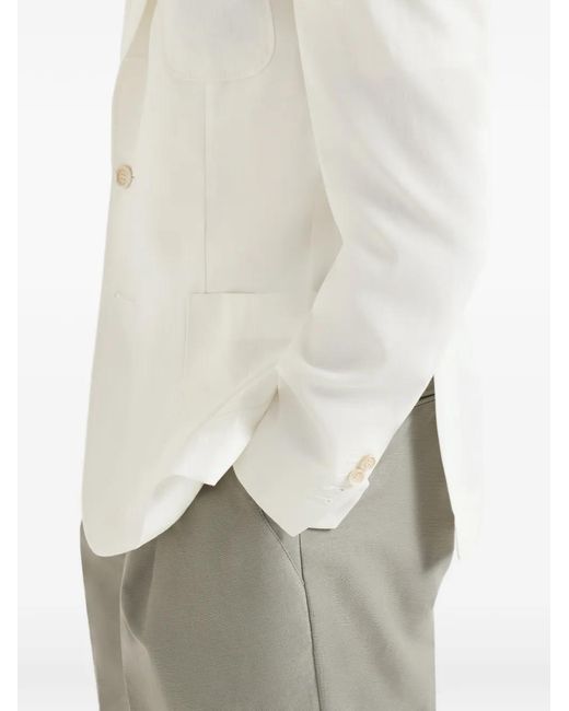 Brunello Cucinelli メンズ ホワイト デコンストラクテッド リネン