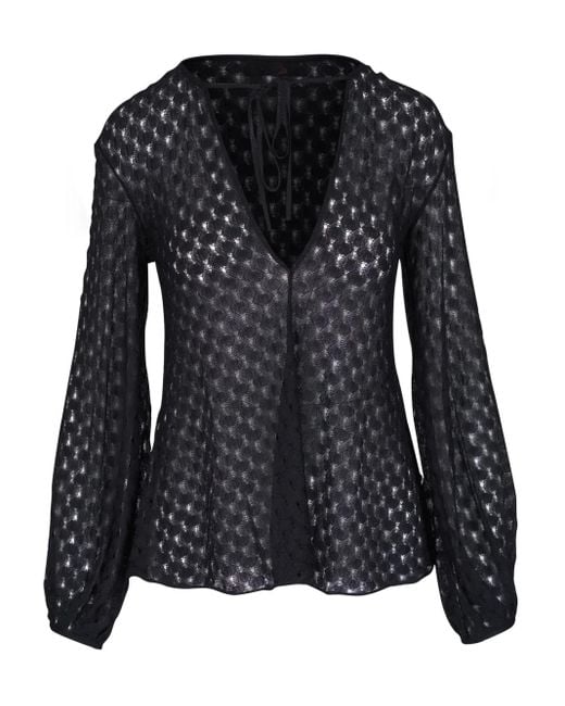 Missoni Black Patterned-Jacquard Blouse