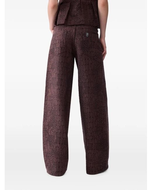 Liu Jo Brown Balloon Jacquard Trousers