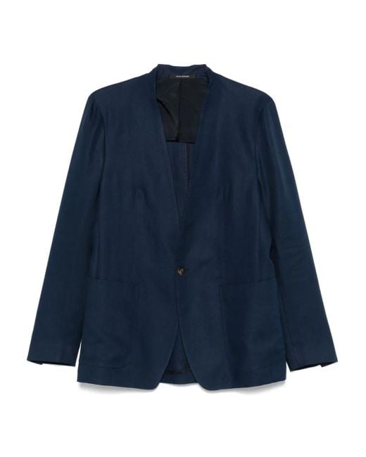 メンズ Tagliatore Linen Blazer Blue