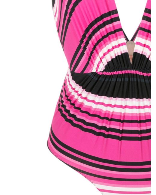 Clube Bossa Pink Clavert Plunging Swimsuit