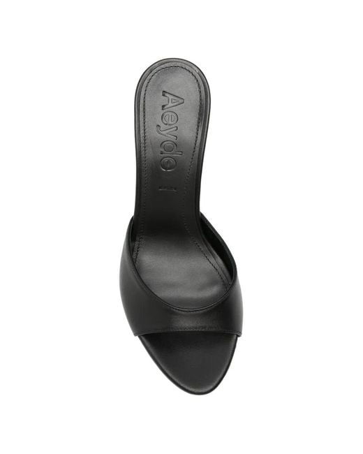 Aeyde Black Samia Leather Sandals