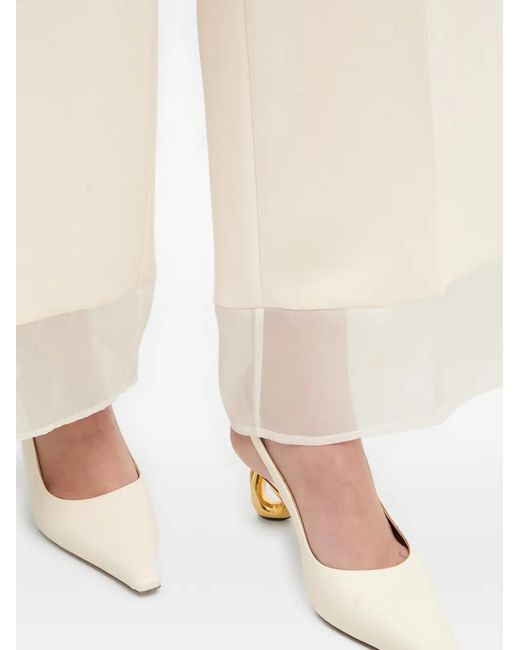 SIMONA CORSELLINI Natural Cady Organza-Trim Trousers