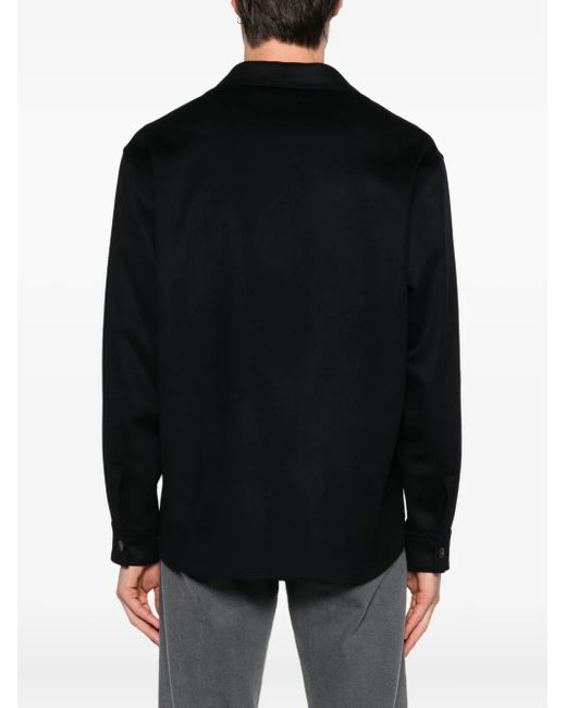 Canali Black Patch-Pocket Button-Down Jacket for men
