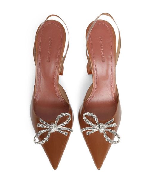 Zapatos Rosie Glass Sling con tacón de 95 mm AMINA MUADDI de color Brown