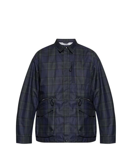 Comme des Garçons Blue Tartan-Check Zip-Up Jacket for men