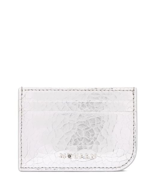McQueen White Logo Lettering Card Holder
