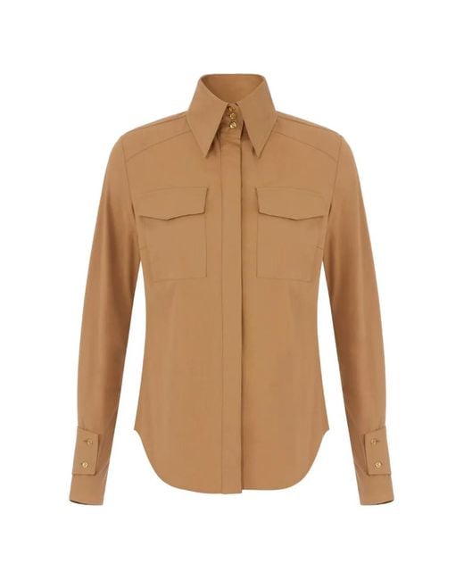 Elisabetta Franchi White Cotton Shirt With Pockets