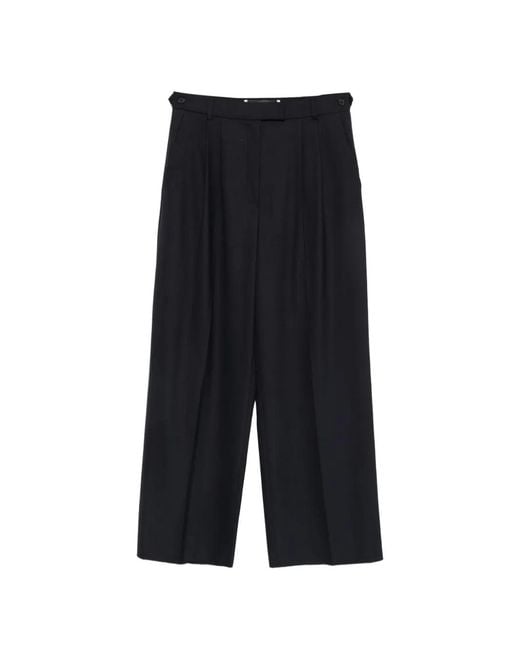frenken Blue Pleated Wide-Leg Trousers