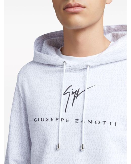 Giuseppe Zanotti White Logo-print Cotton Hoodie for men