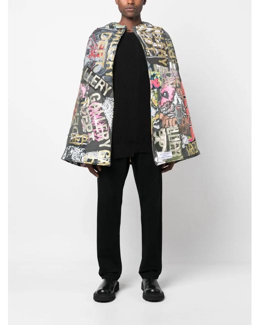 GALLERY DEPT. Black Logo-Patchwork Cotton Cape for men