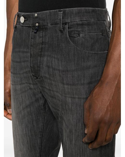 Incotex Tief sitzende Slim-Fit-Jeans in Gray für Herren
