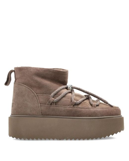 Inuikii Brown Lace-Up Platform Boots