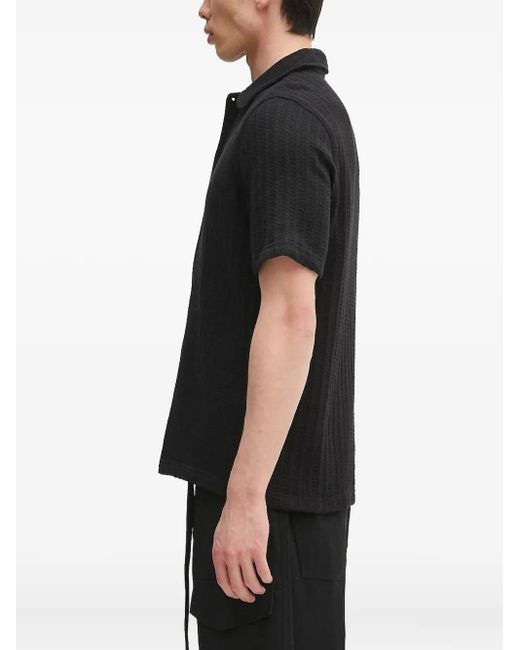 Samsøe & Samsøe Black Ribbed Short-Sleeve Shirt for men