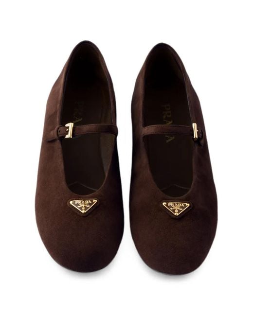 Prada White Suede Ballerinas