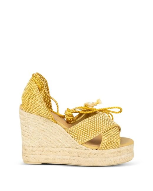 Castaner Metallic Becca Cotton Heeled Espadrilles