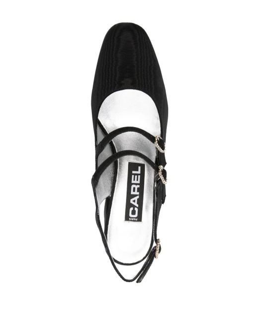 CAREL PARIS Black Banana 70Mm Slingback Pumps