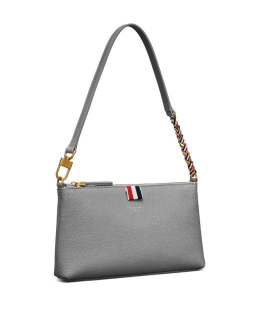 Thom Browne Gray Rwb Stripe-Detail Shoulder Bag