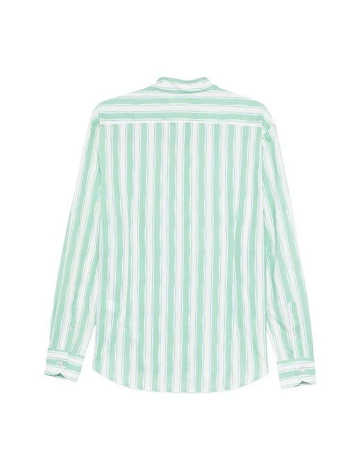 Mc2 Saint Barth Blue Stripe-Pattern Shirt for men