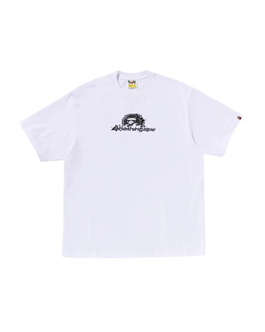 A Bathing Ape White Logo-Graphic T-Shirt for men
