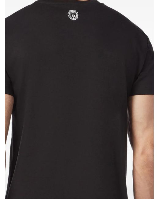 Billionaire Black Logo-Print Crew-Neck T-Shirt for men