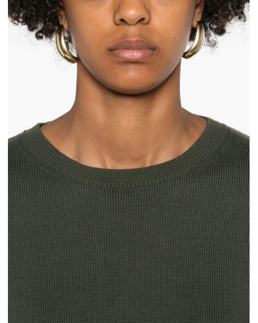 Marc O' Polo Green Crew-Neck Ribbed Sweater