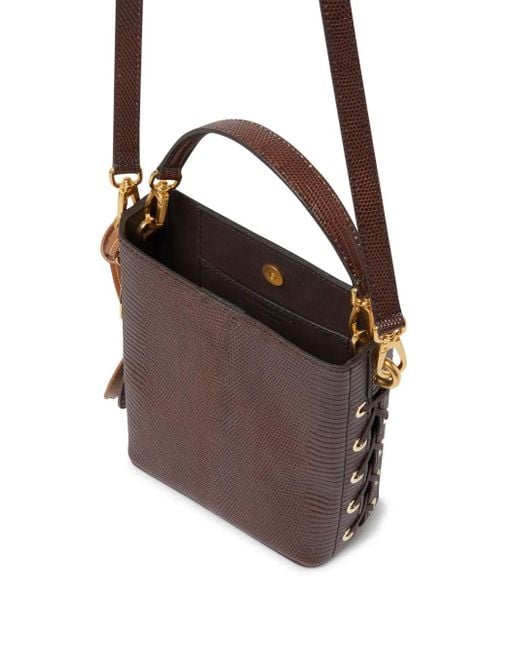 Stella McCartney Brown Logo-Charm Faux-Leather Bucket Bag
