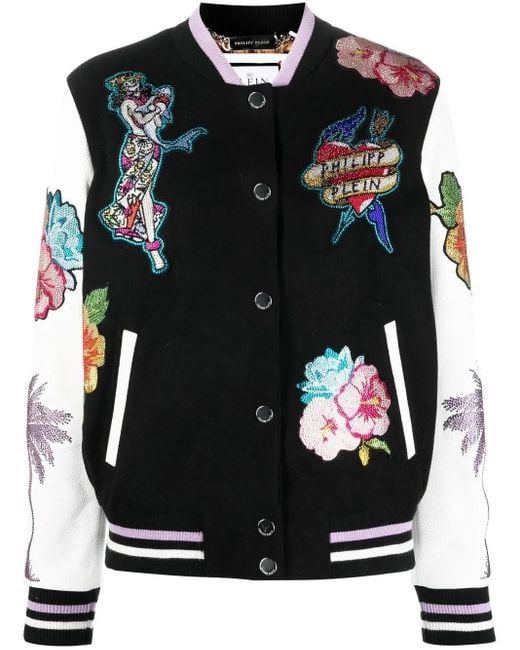 Philipp Plein Black Hawaii Bomber Jacket