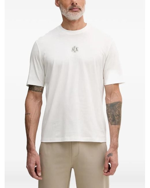 ARMANI EXCHANGE White Logo-Print T-Shirt for men