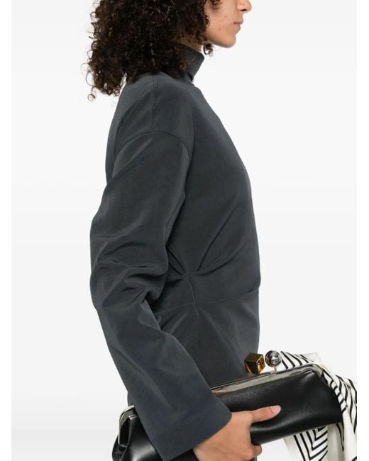 Nanushka Black Draped Turtleneck Maxi Dress