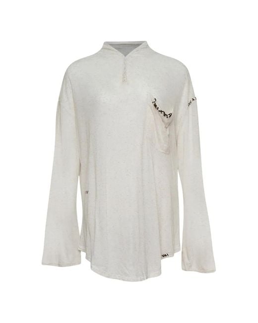 OPEN YY White Curved-Hem T-Shirt