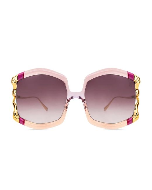 Anna Karin Karlsson Pink La Vie En Rose Geometric-Frame Sunglasses