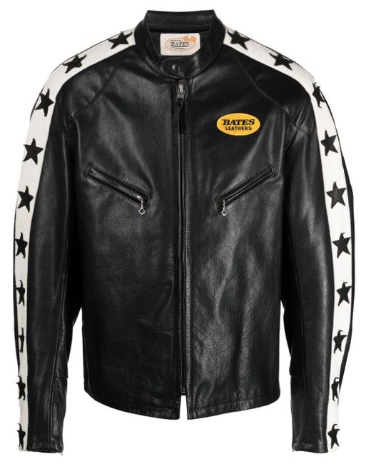 Junya Watanabe Black Vanson Star-patch Leather Jacket for men