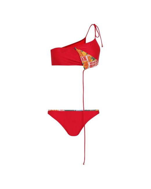 Amir Slama Red One-Shoulder Bikini