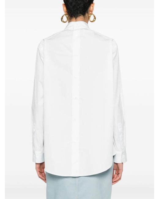 Camicia in popeline bianc di Fendi in White