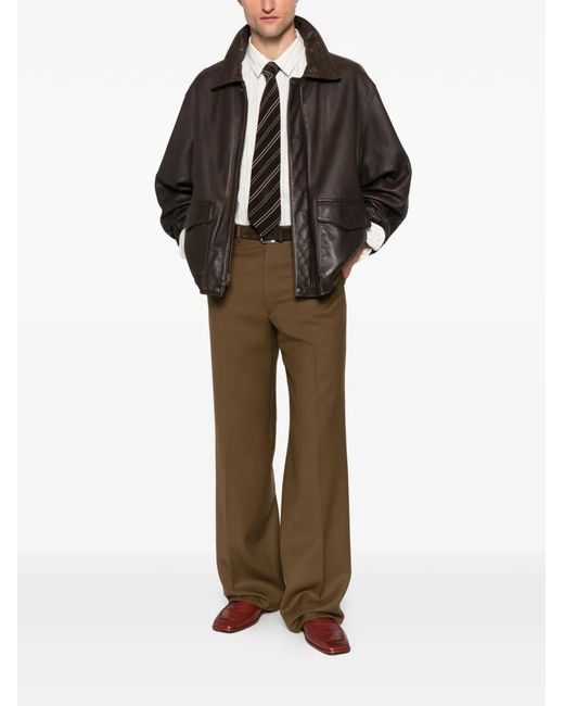 Husbands Brown Button Trousers for men