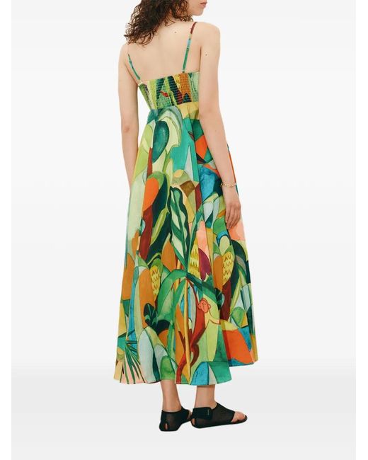 ALÉMAIS Green Mokshini Adjustable-Strap Midi Dress