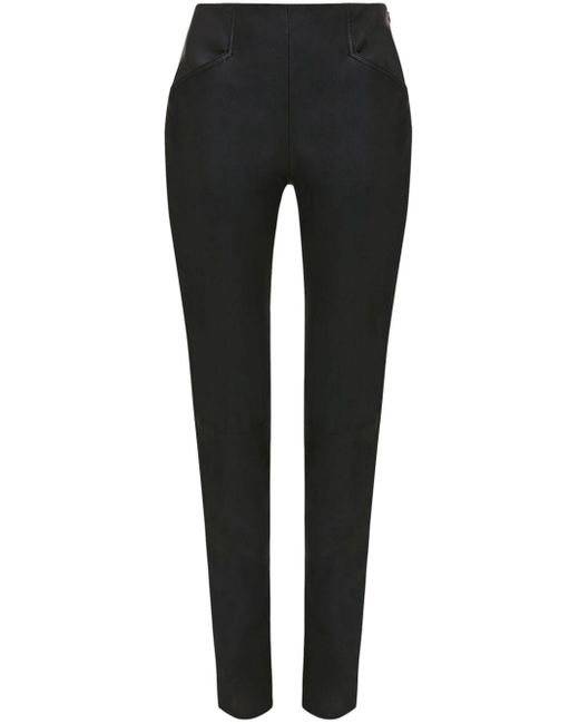 Victoria Beckham Black High-waist Leather leggings