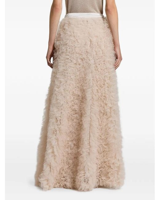 Peserico Natural Ruffled Maxi Skirt