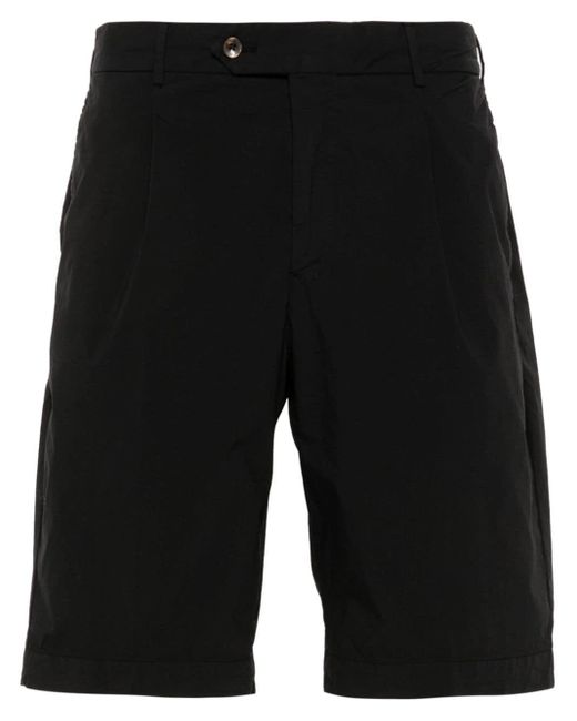 PT Torino Black Gabardine Bermuda Shorts for men