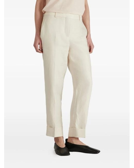 パンツ INCOTEX cotton linen white pants Incotex Linen Trousers in White | Lyst
