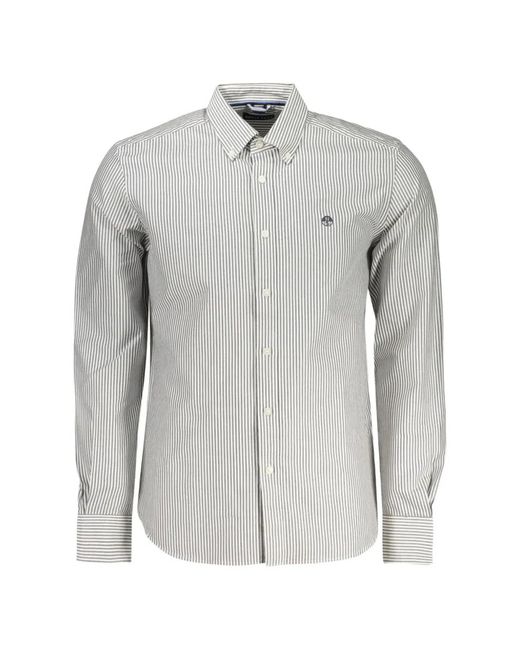 North Sails Gray Striped Button-Down Shirt for men