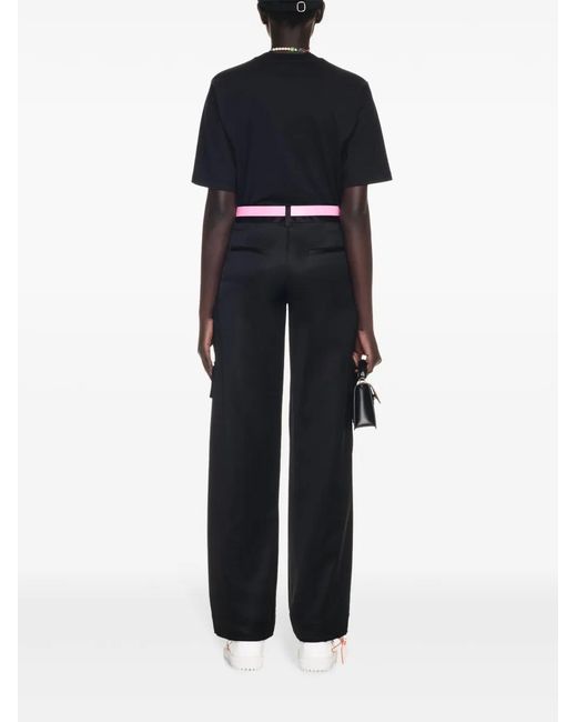 Off-White c/o Virgil Abloh Black Logo-Embellished T-Shirt