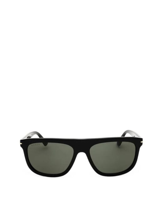 Gucci Black Rectangle-Frame Sunglasses for men